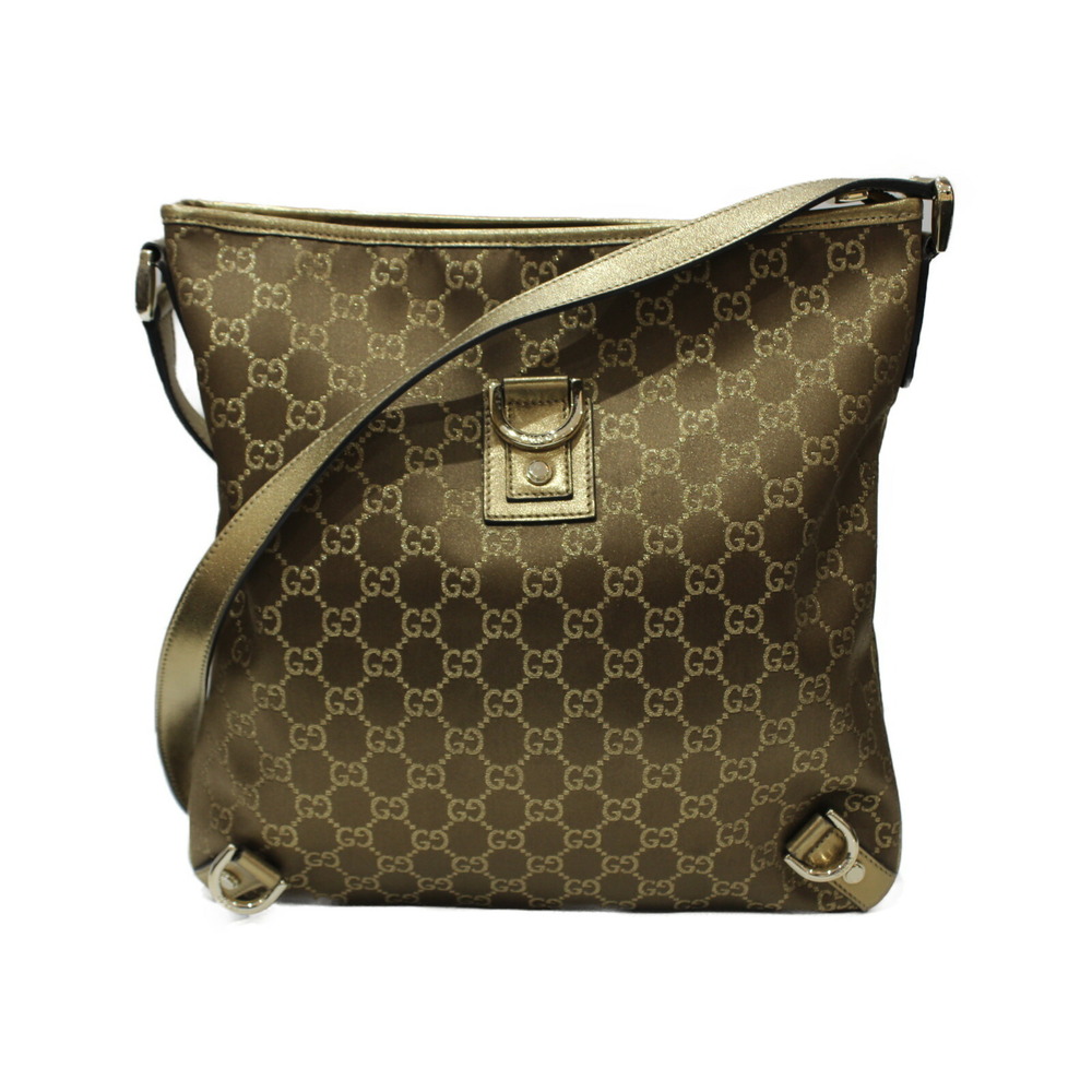 Gucci GG Bag Crossbody Messenger Gold Canvas Shoulder - Picture 2 of 7